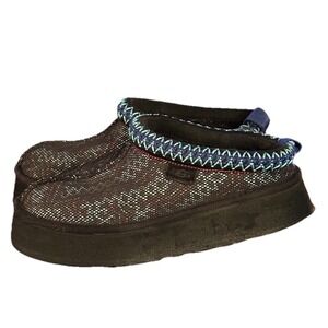 Ugg Tazz Maxi‎ Tasman Slippers Women's 6 Black & Blue Shearling Platform Fleece